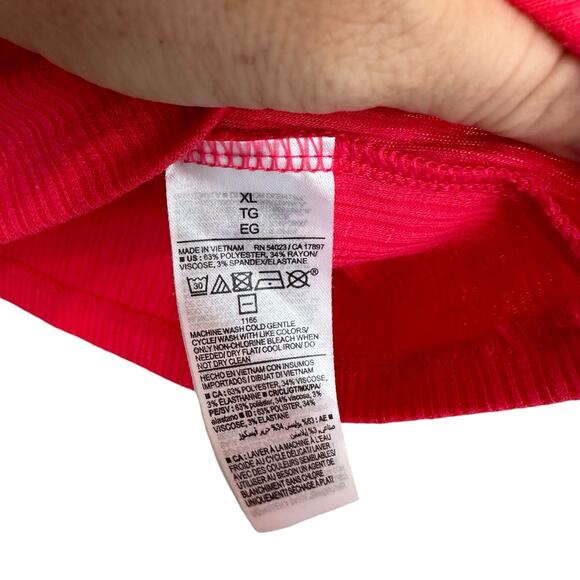 Old Navy Luxe V-Neck Ribbed Slub Pink Top - Size XL - Picture 3 of 6